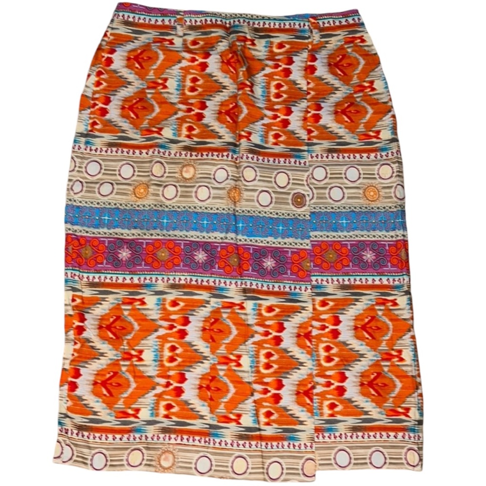 Linen Blend Faux Wrap Skirt. Size 16